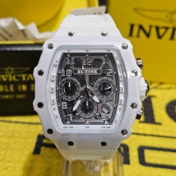 Activa x Invicta ACW2305-006 White Chronograph Sport Watch - Picture 1 of 6